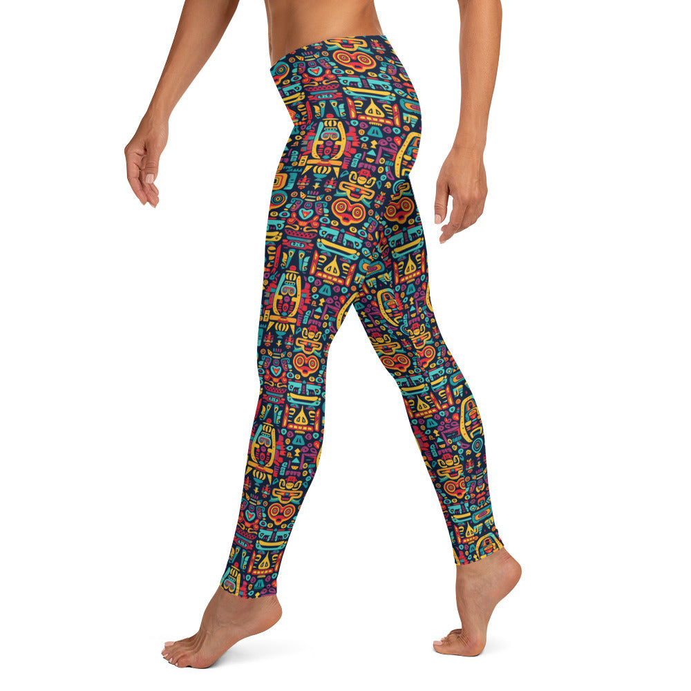 Aztec Design Pattern Leggings for Women