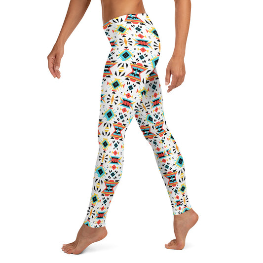 Aztec on Blanco Pattern Leggings