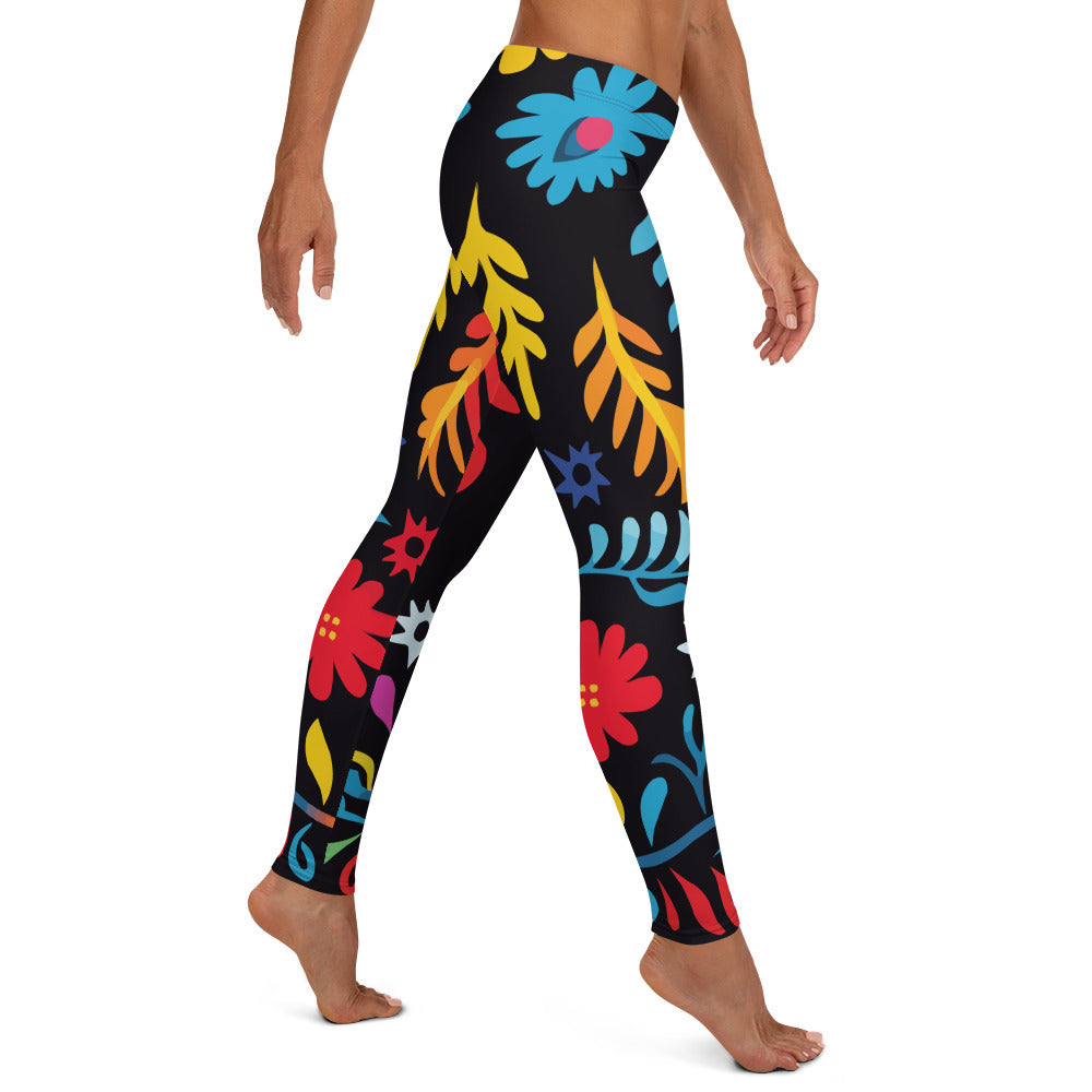 Mexican Floral Patter Leggings Latina Style