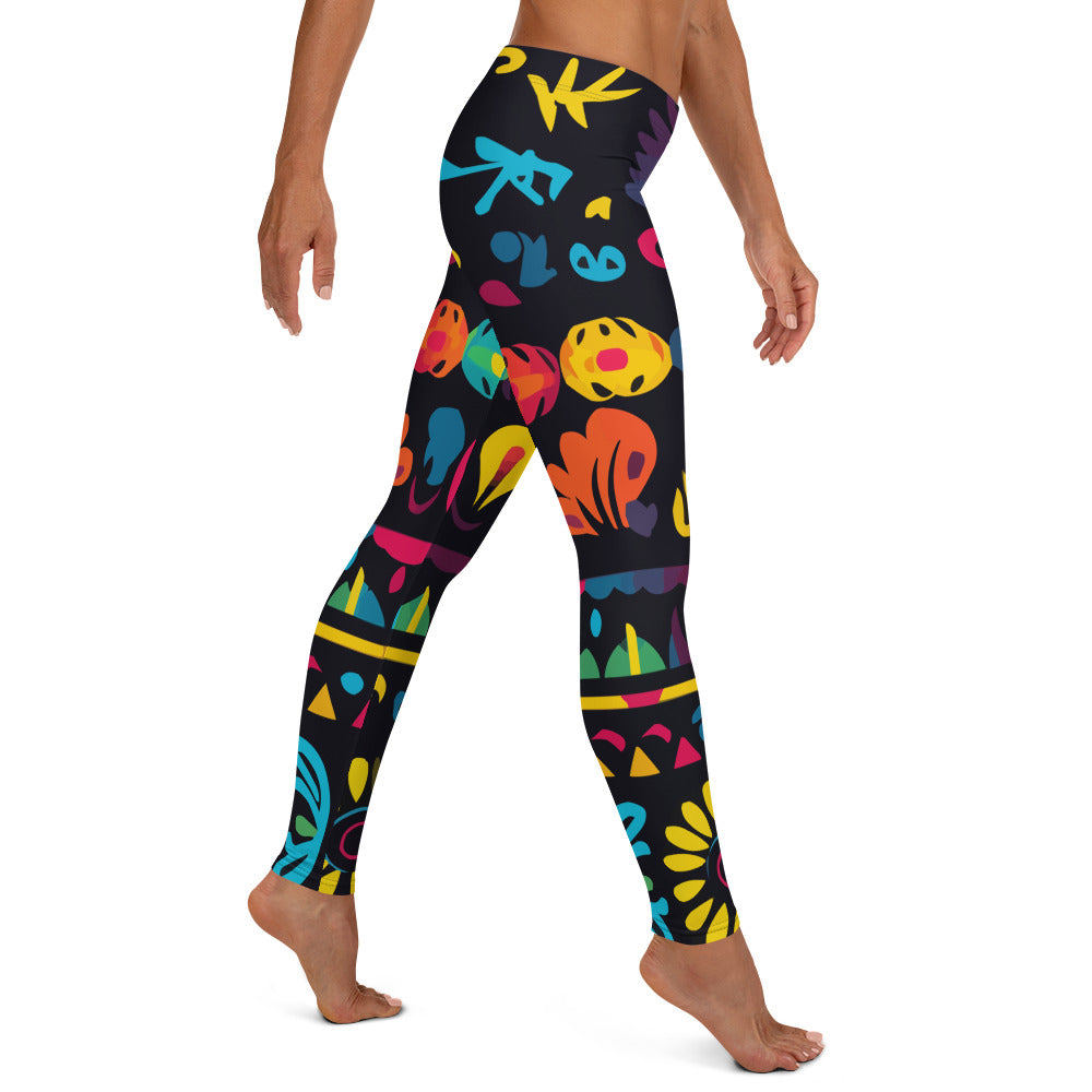 Latin Floral Art Leggings