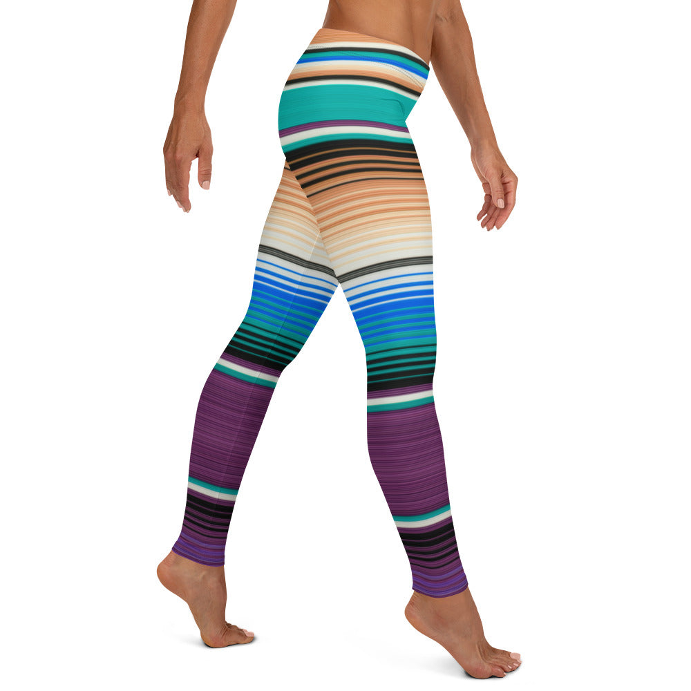 Mexican Serape Shades of Purple Leggings