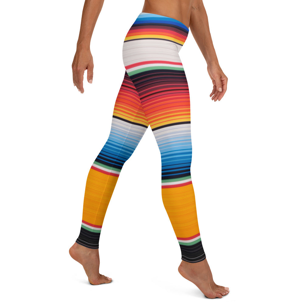 Mexican Serape Shades of Orange Leggings