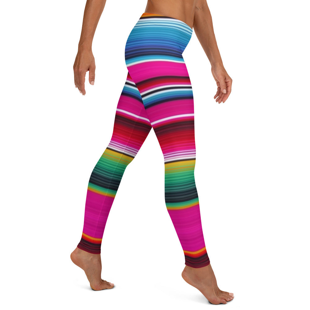 Mexican Serape Hot Pink Leggings