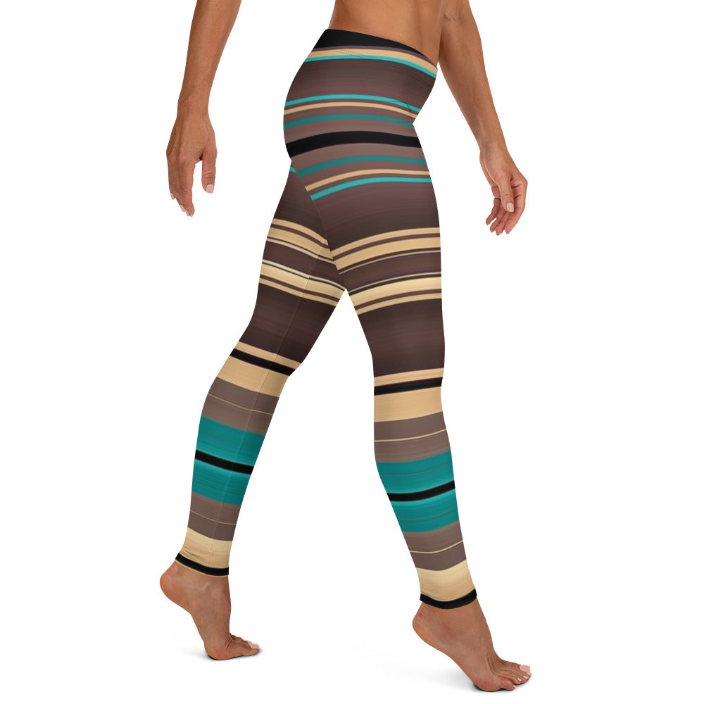 Mexican Serape Shades of Brown Leggings