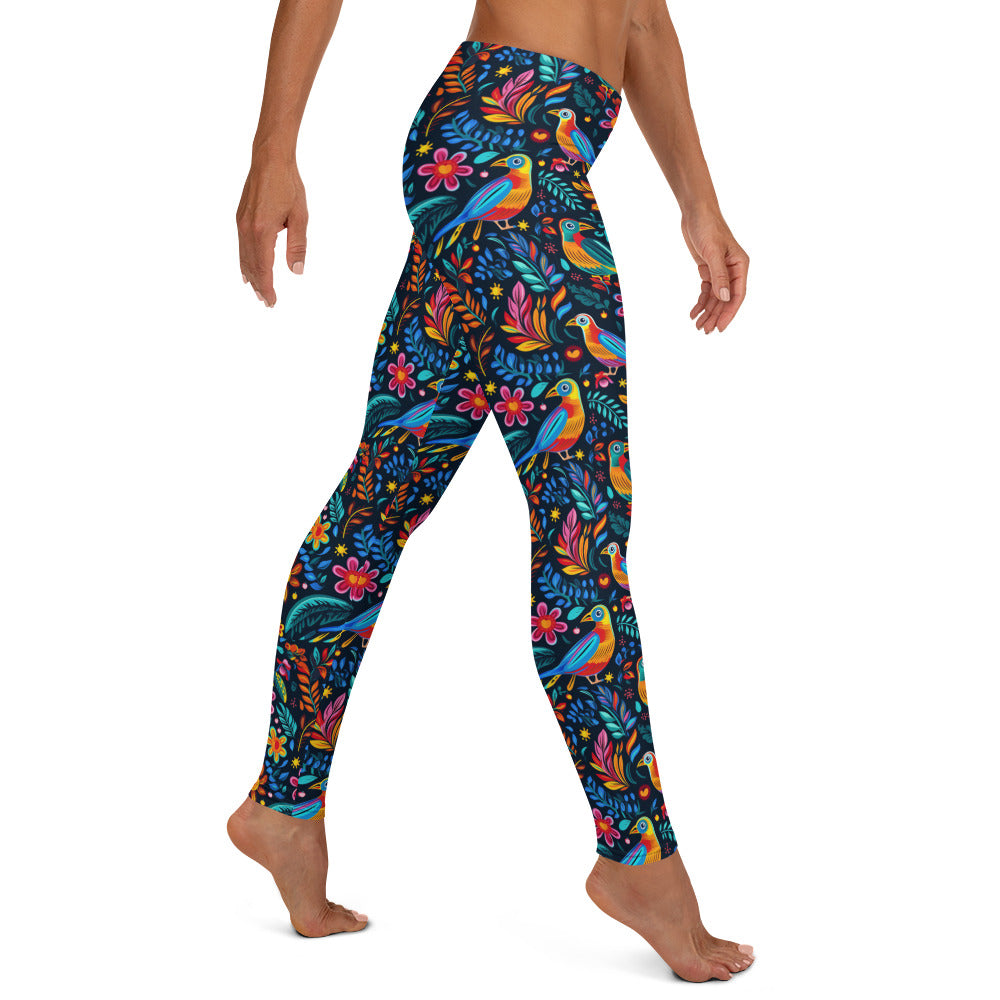 Blue Bird Garden Latin Art Leggings