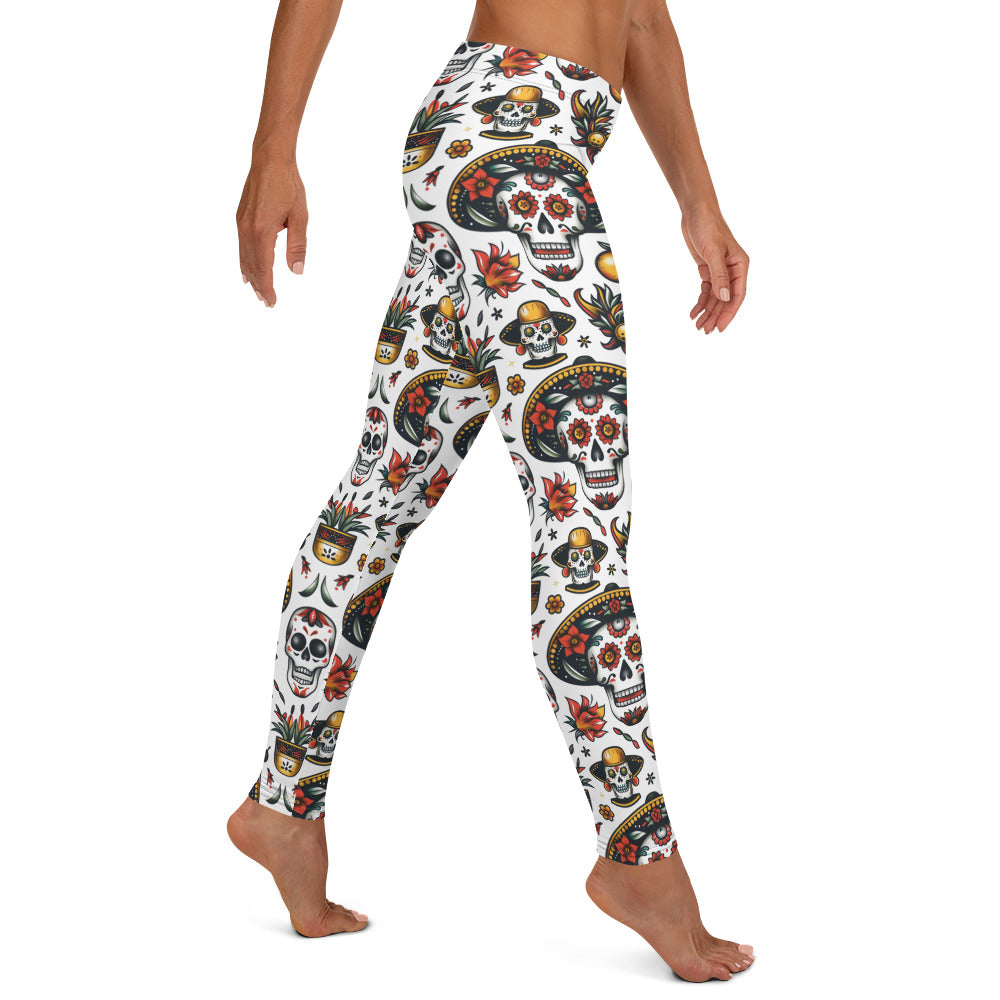 Mexican Sugar Skull Pattern Leggings