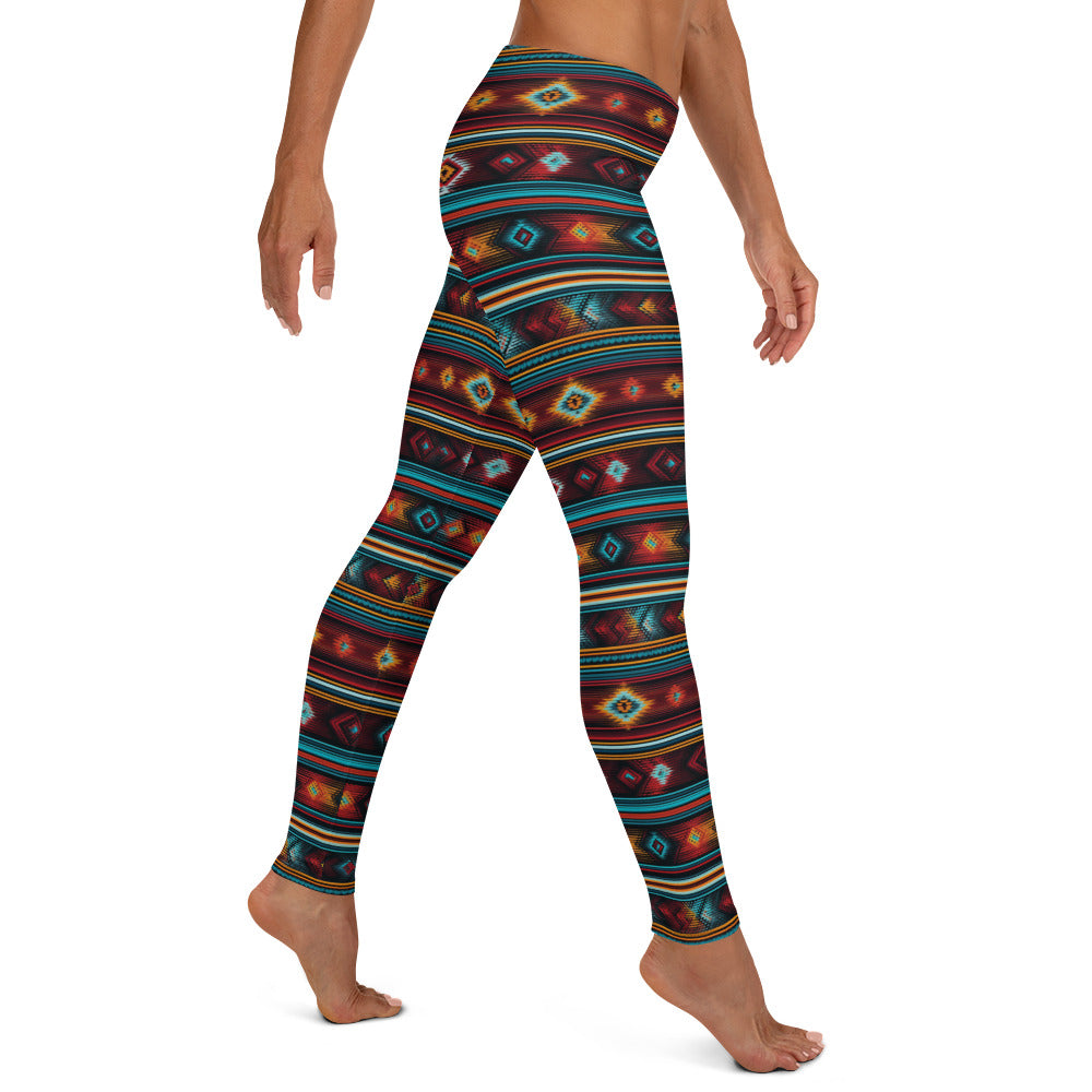 Mexican Blanket Geometric Pattern Leggings