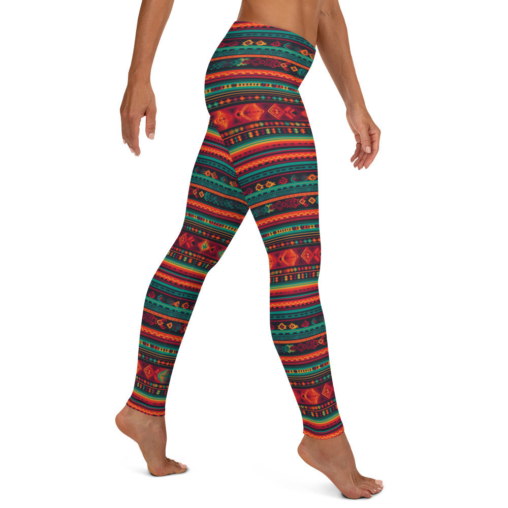 Mexican Fabric Pattern Leggings