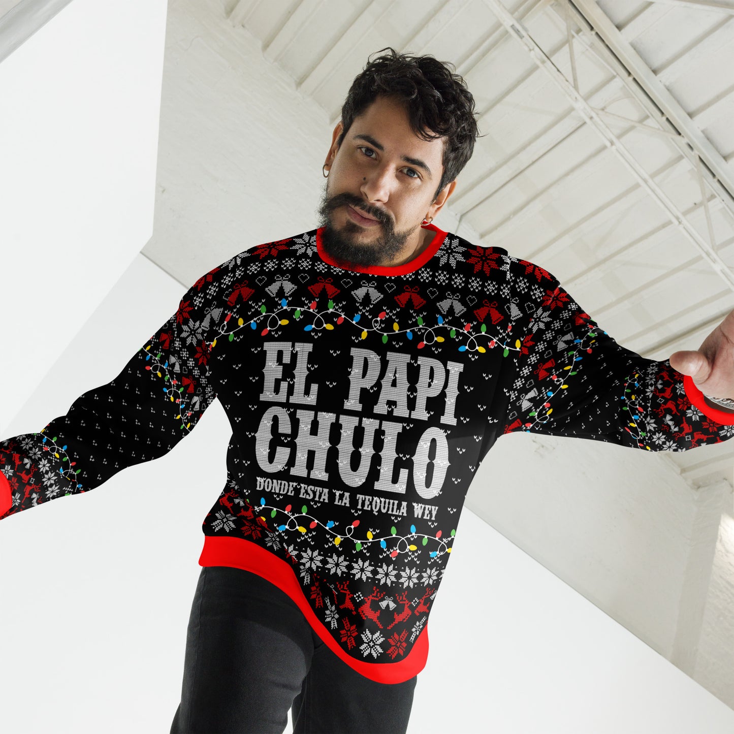 El Papi Chulo Donde Esta La Tequila Wey Ugly Christmas Sweatshirt