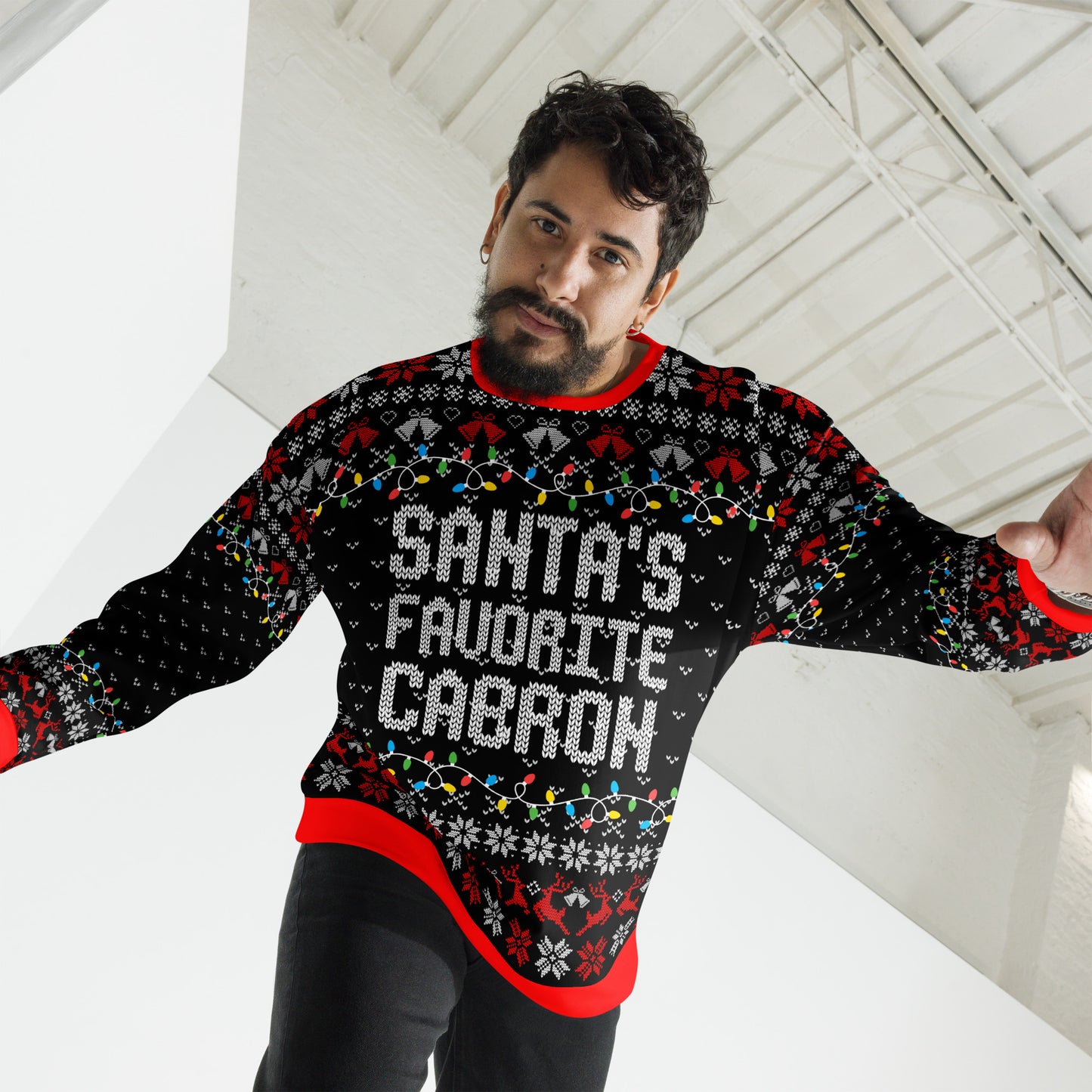 Santa's Favorite Cabron Ugly Christmas Sweatshirt