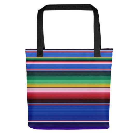 Mexican Serape Shades of Blue Tote bag for Latina