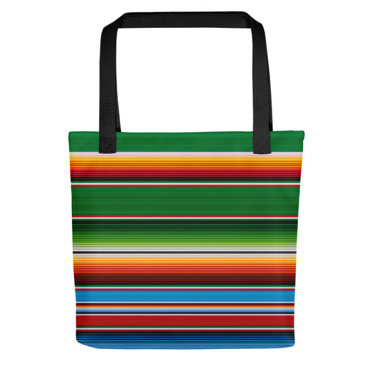 Mexican Serape Shades of Green Tote bag for Latina