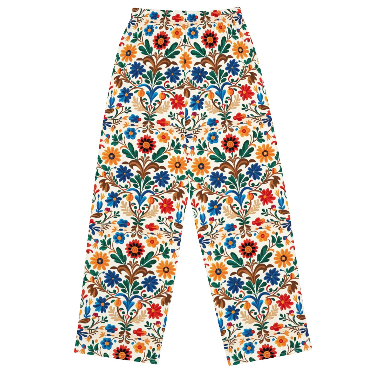 Mexican Floral Art Super Soft Wide-leg Pajama/Sweats Bottoms