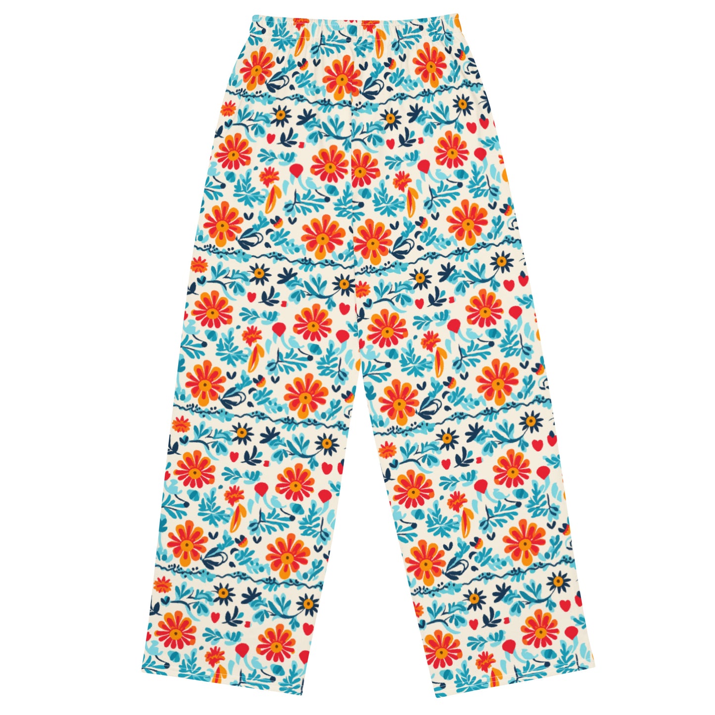 Orange Flowers Pattern Pajamas / Sweat Bottoms