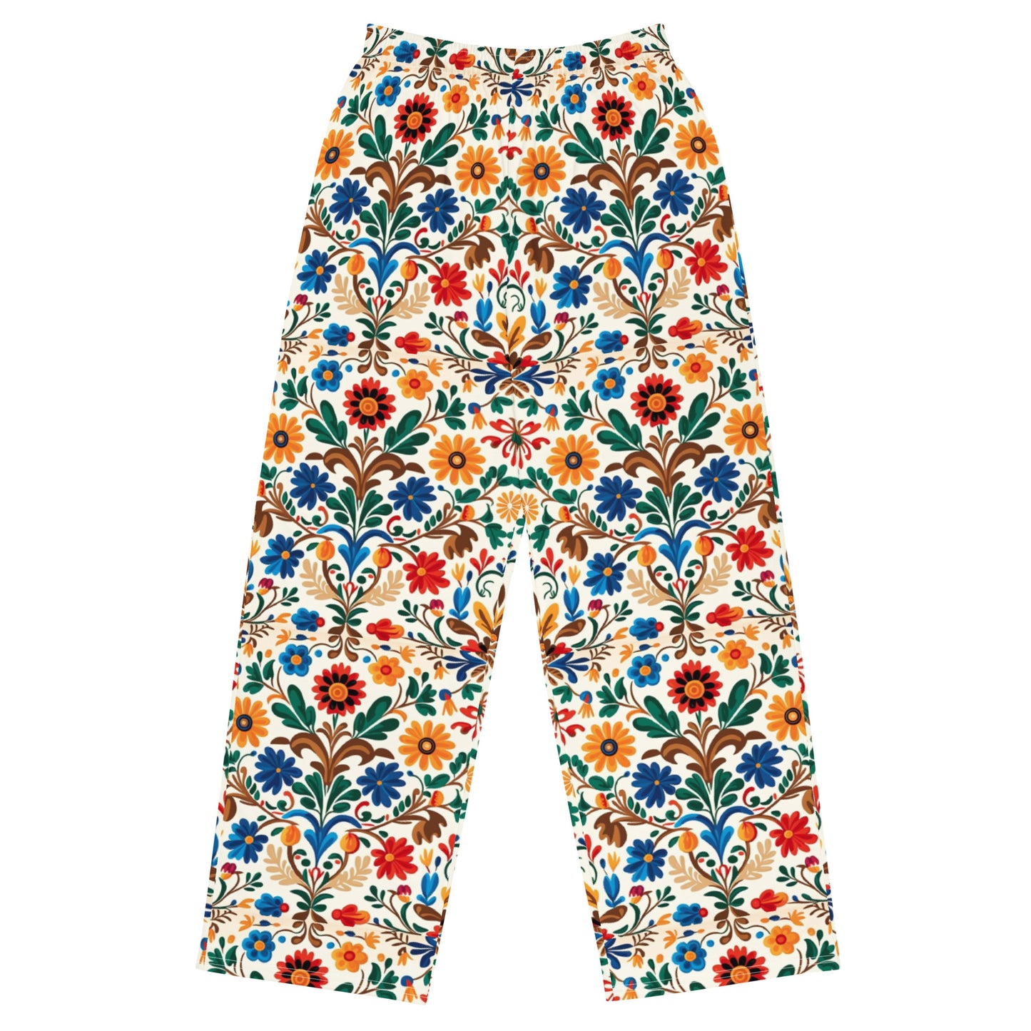 Mexican Floral Art Super Soft Wide-leg Pajama/Sweats Bottoms