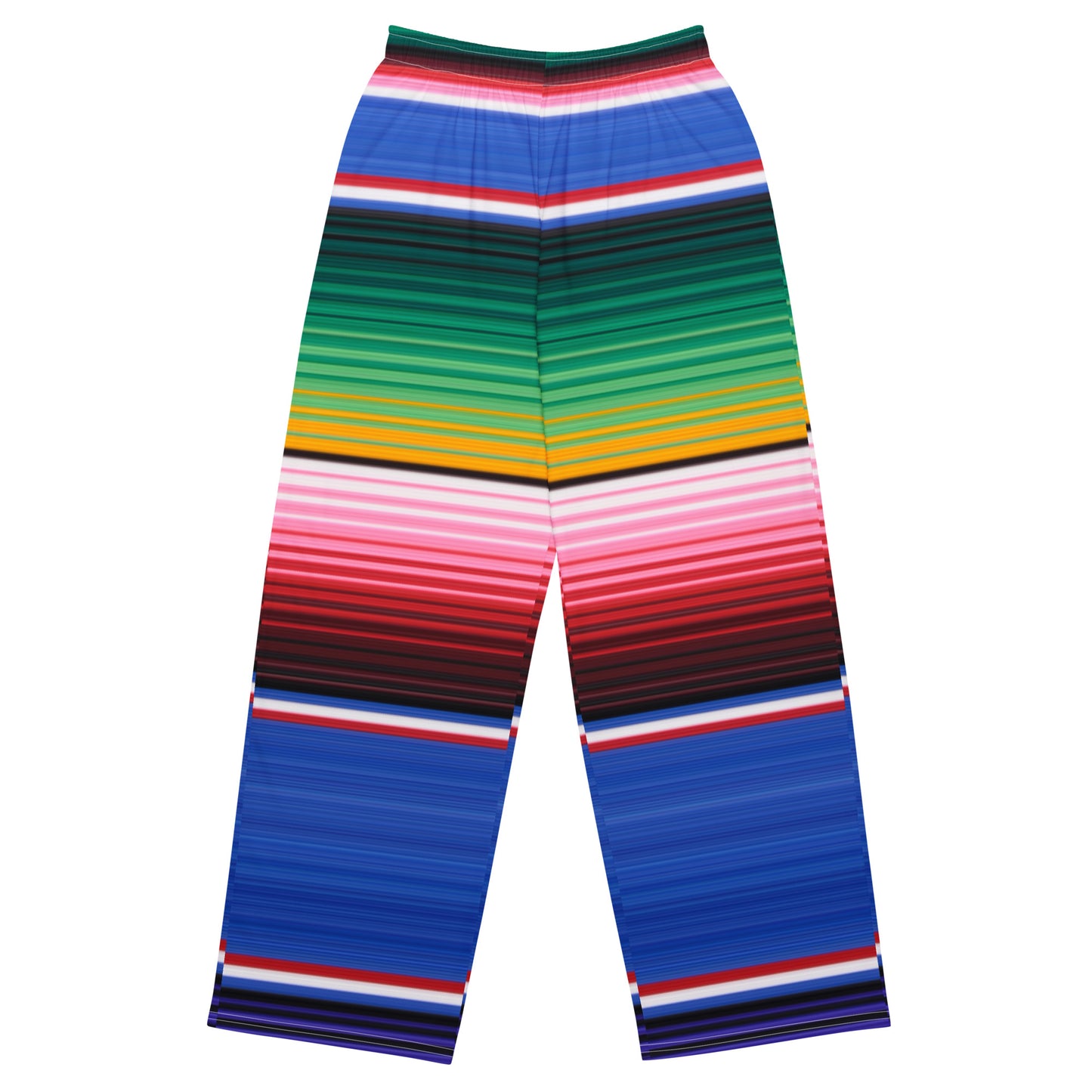 Mexican Serape Shades of Blue All-over print unisex wide-leg Pants