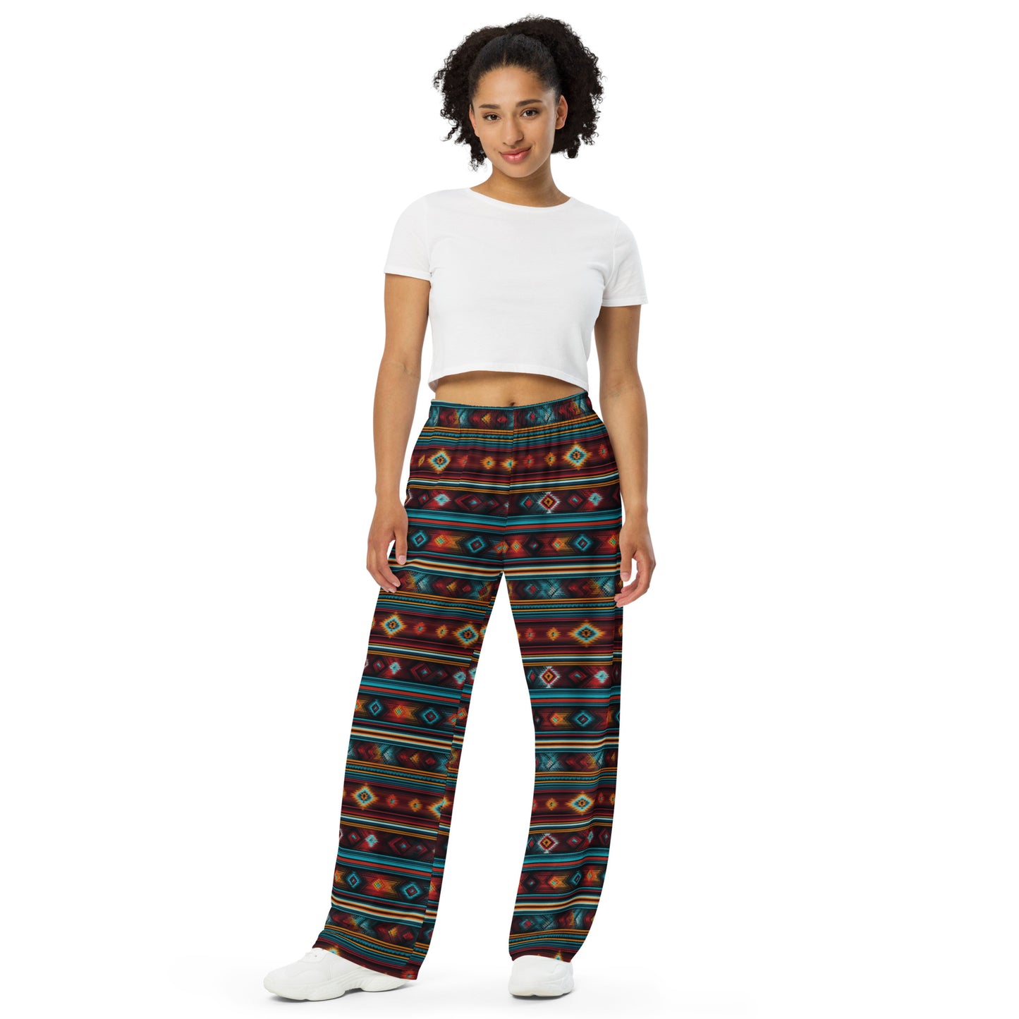 Mexican Folk Art Super Soft Wide-leg Pajama/Sweats Bottoms