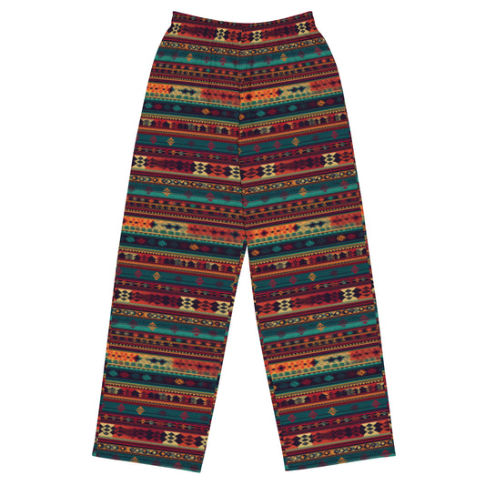 Mexican Folk Design Super Soft Wide-leg Pajama/Sweats Bottoms