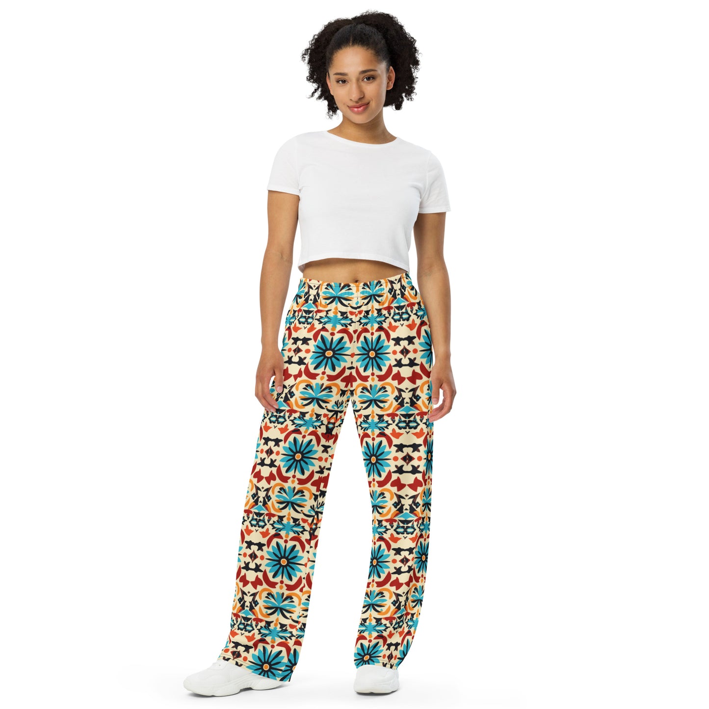 Geometric Art Super Soft Wide-leg Pajama/Sweats Bottoms