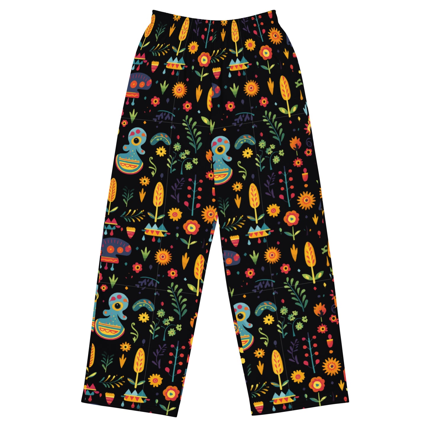 Mexican Folk Art Super Soft Wide-leg Pajama/Sweats Bottoms