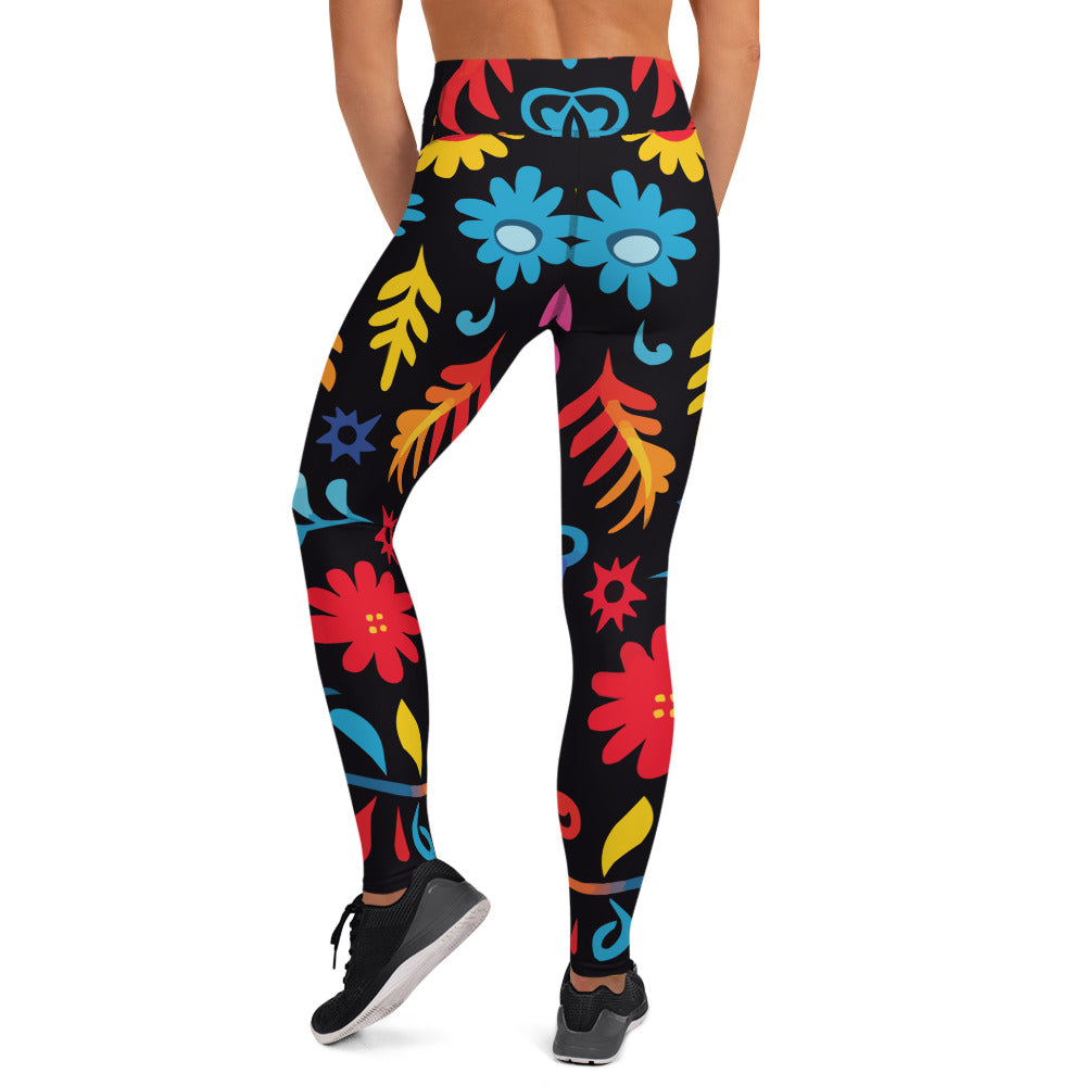 Latin Floral Pattern Yoga Leggings #5