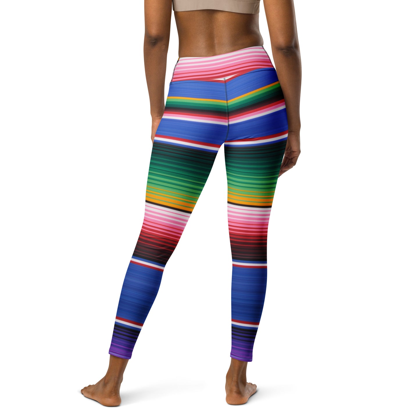 Blue Mexican Serape Yoga Leggings