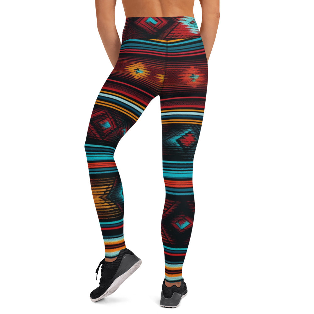 Geometric Mexican Art Style Yoga Leggings