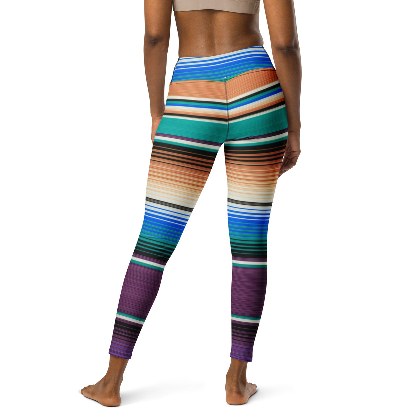 Purple Ends Mexican Serape Yoga Leggings