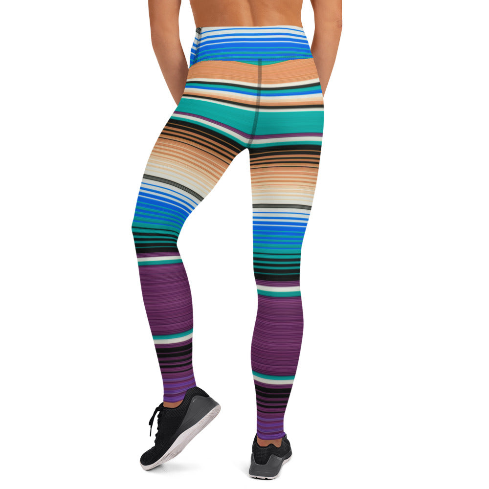 Purple Ends Mexican Serape Yoga Leggings