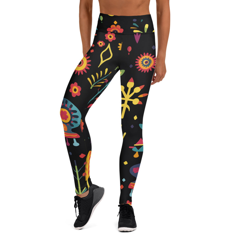 Traditional Mexican Art Pattern Yoga Leggings