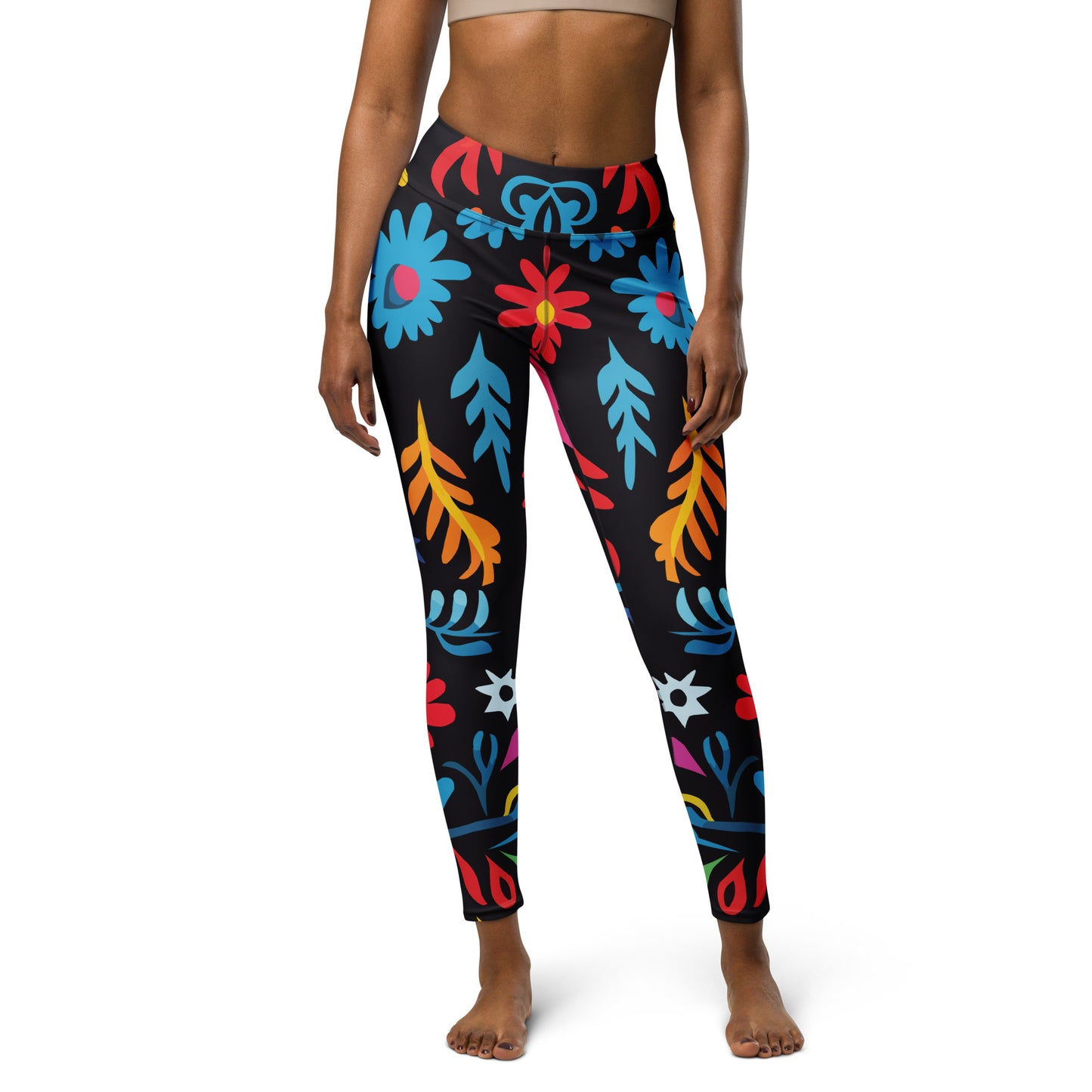 Latin Floral Pattern Yoga Leggings #5