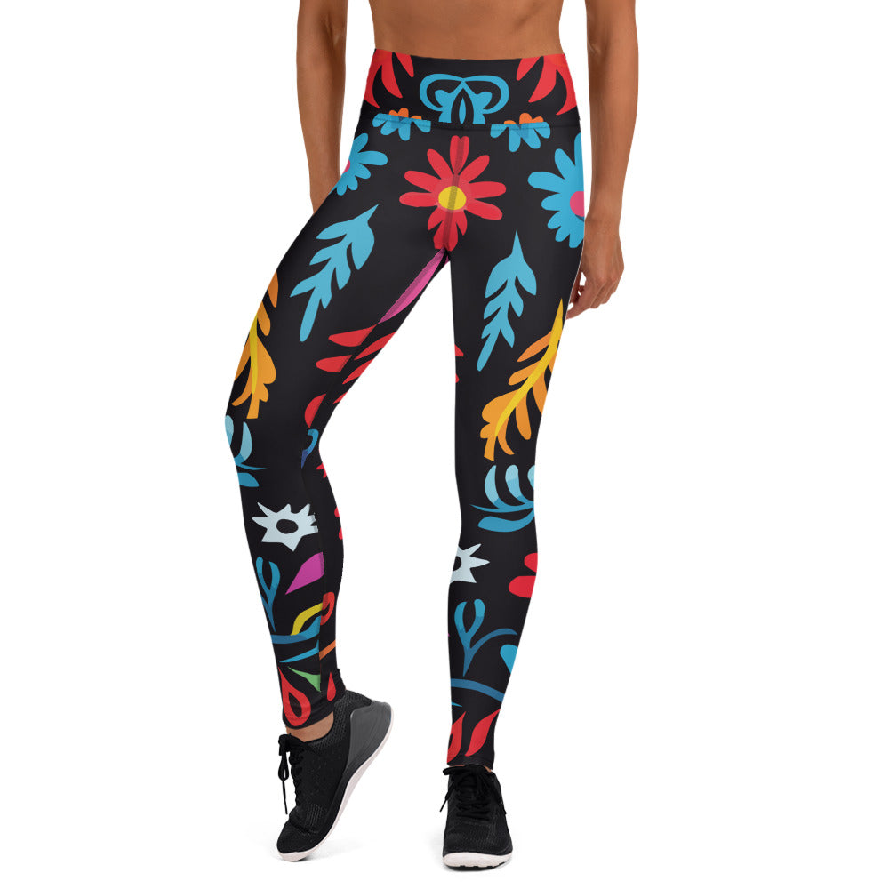 Latin Floral Pattern Yoga Leggings #5