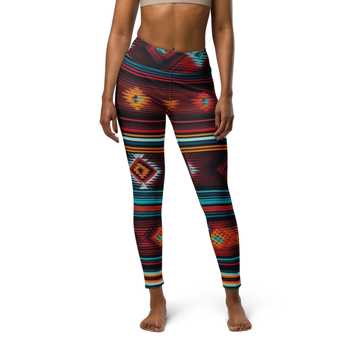 Geometric Mexican Art Style Yoga Leggings