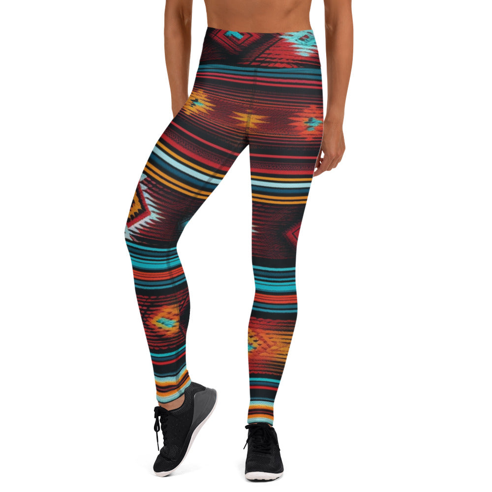 Geometric Mexican Art Style Yoga Leggings