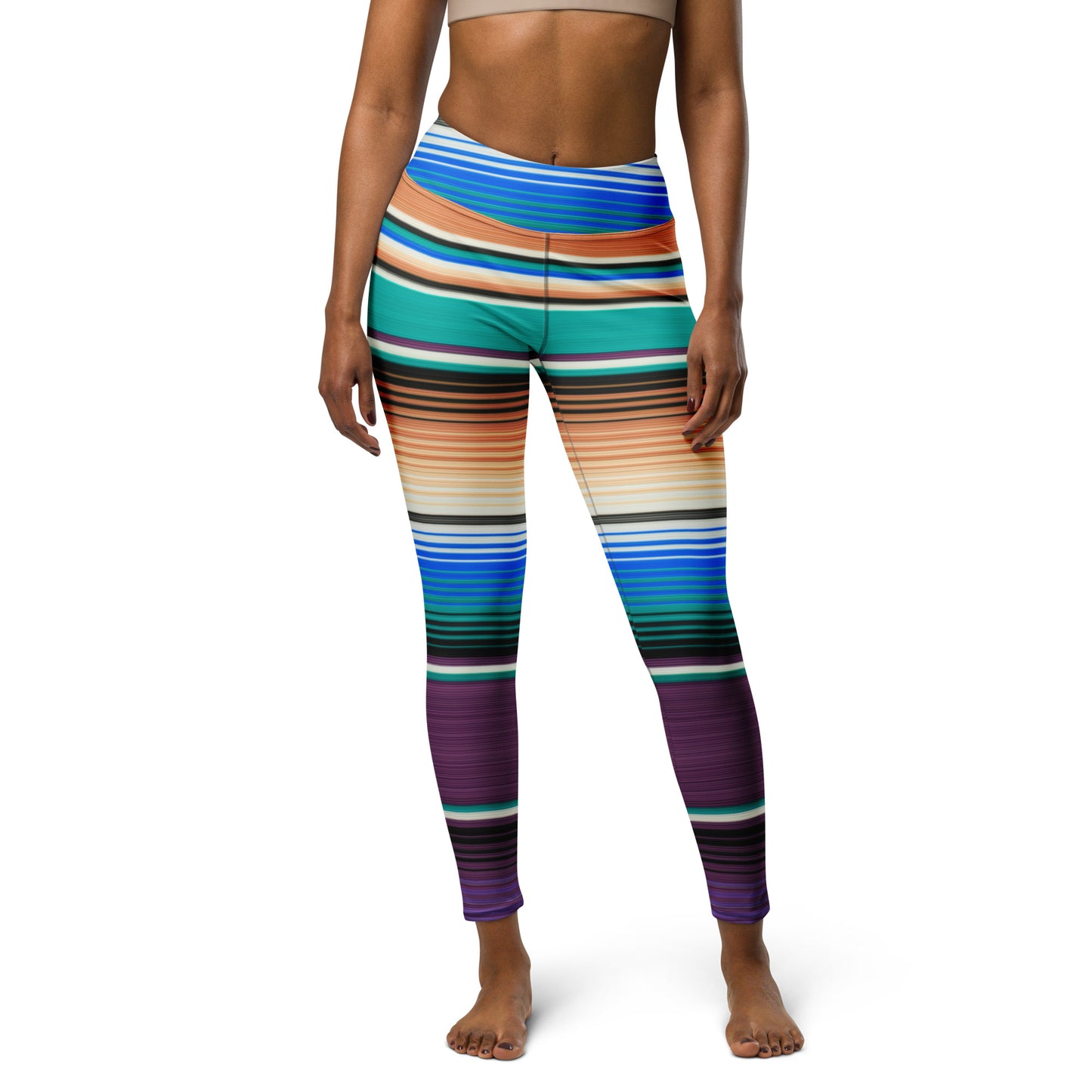 Purple Ends Mexican Serape Yoga Leggings