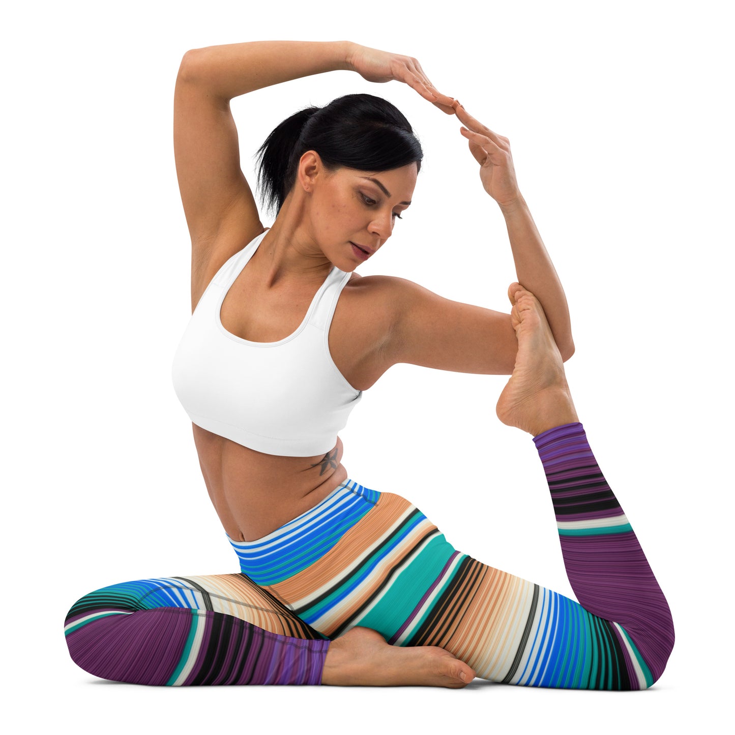 Purple Ends Mexican Serape Yoga Leggings