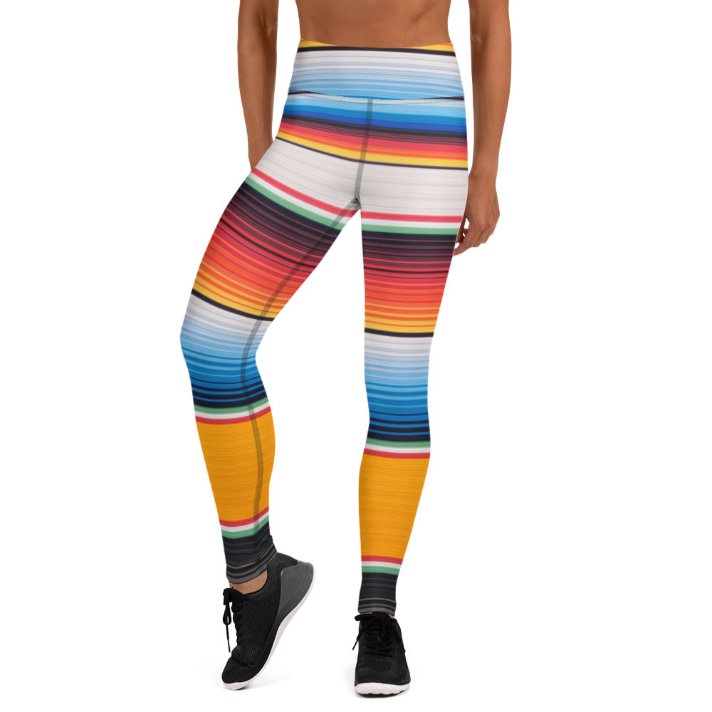 Shades of Orange Mexican Serape Yoga Leggings