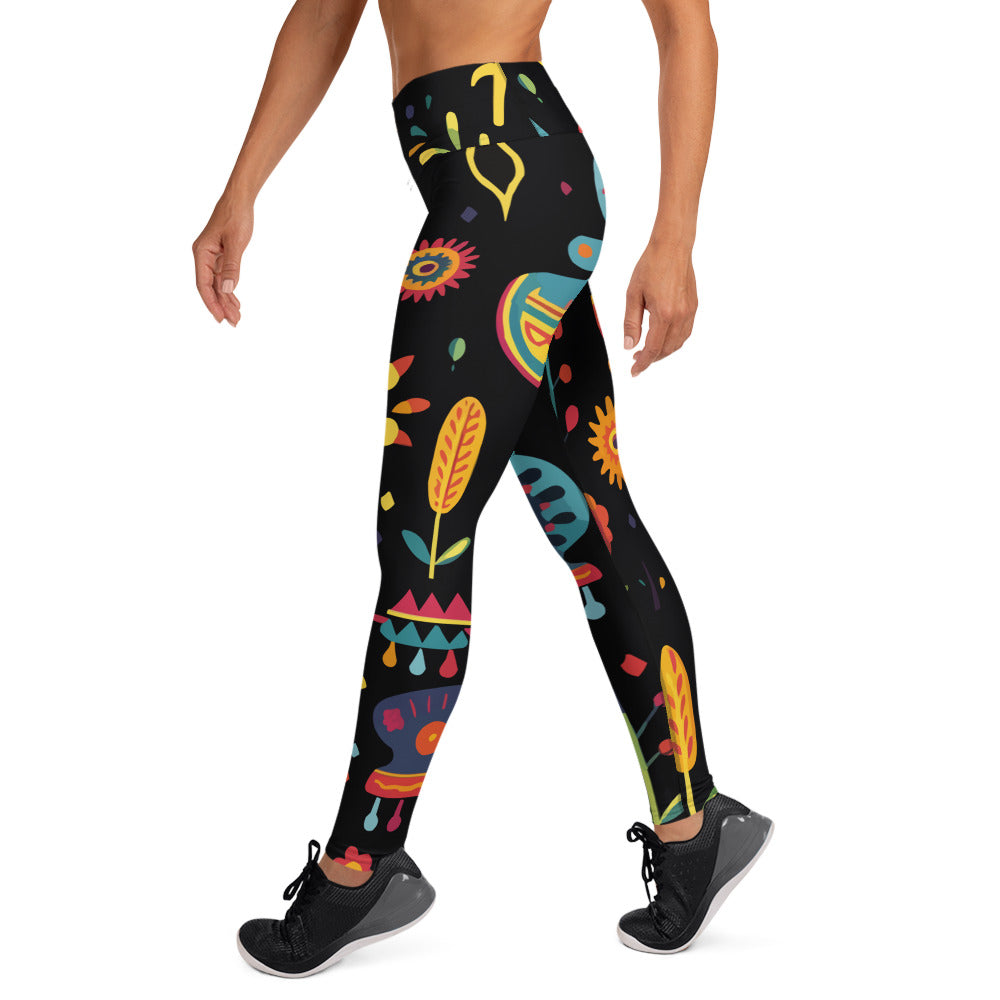 Traditional Mexican Art Pattern Yoga Leggings