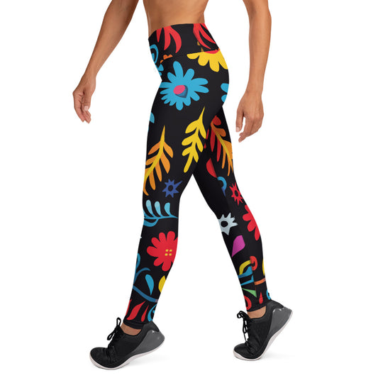 Latin Floral Pattern Yoga Leggings #5