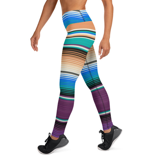 Purple Ends Mexican Serape Yoga Leggings