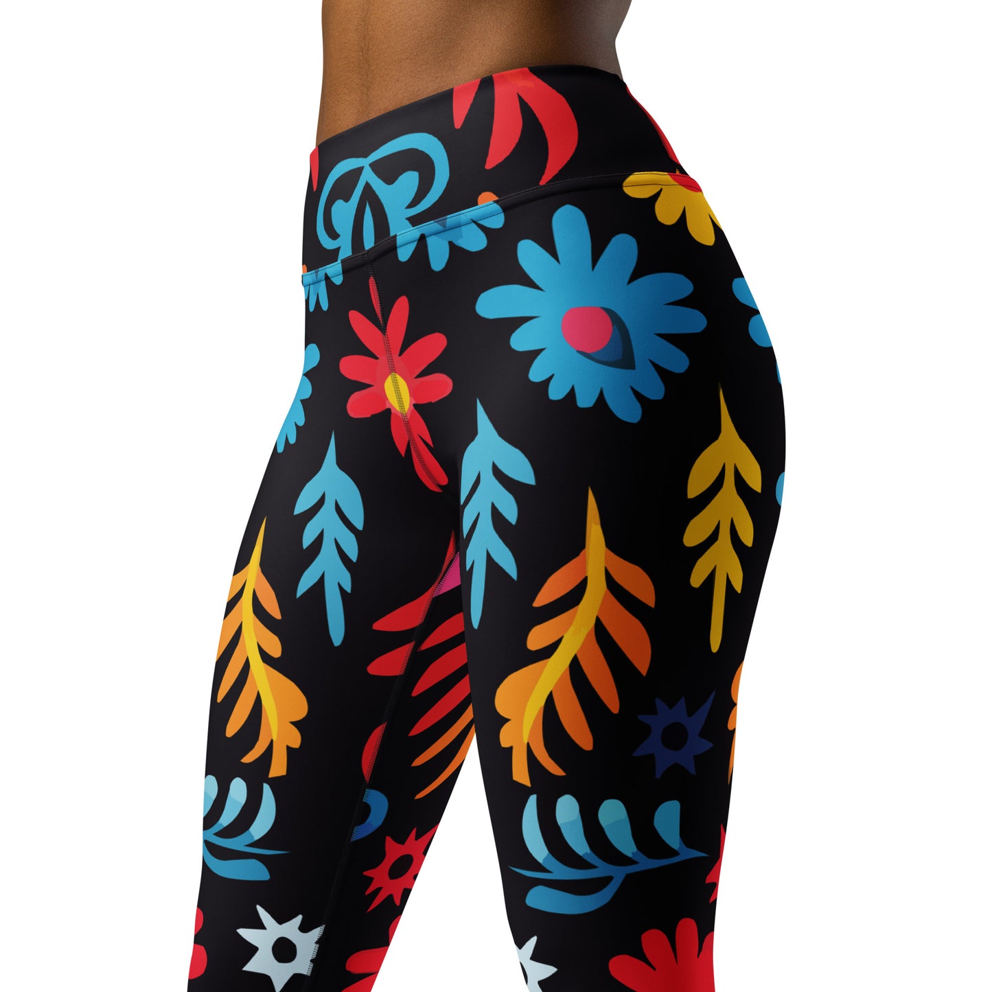 Latin Floral Pattern Yoga Leggings #5