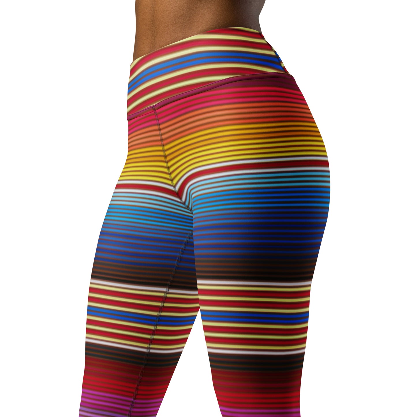 Shades of Rainbow Mexican Serape Yoga Leggings