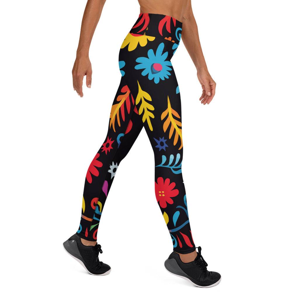 Latin Floral Pattern Yoga Leggings #5