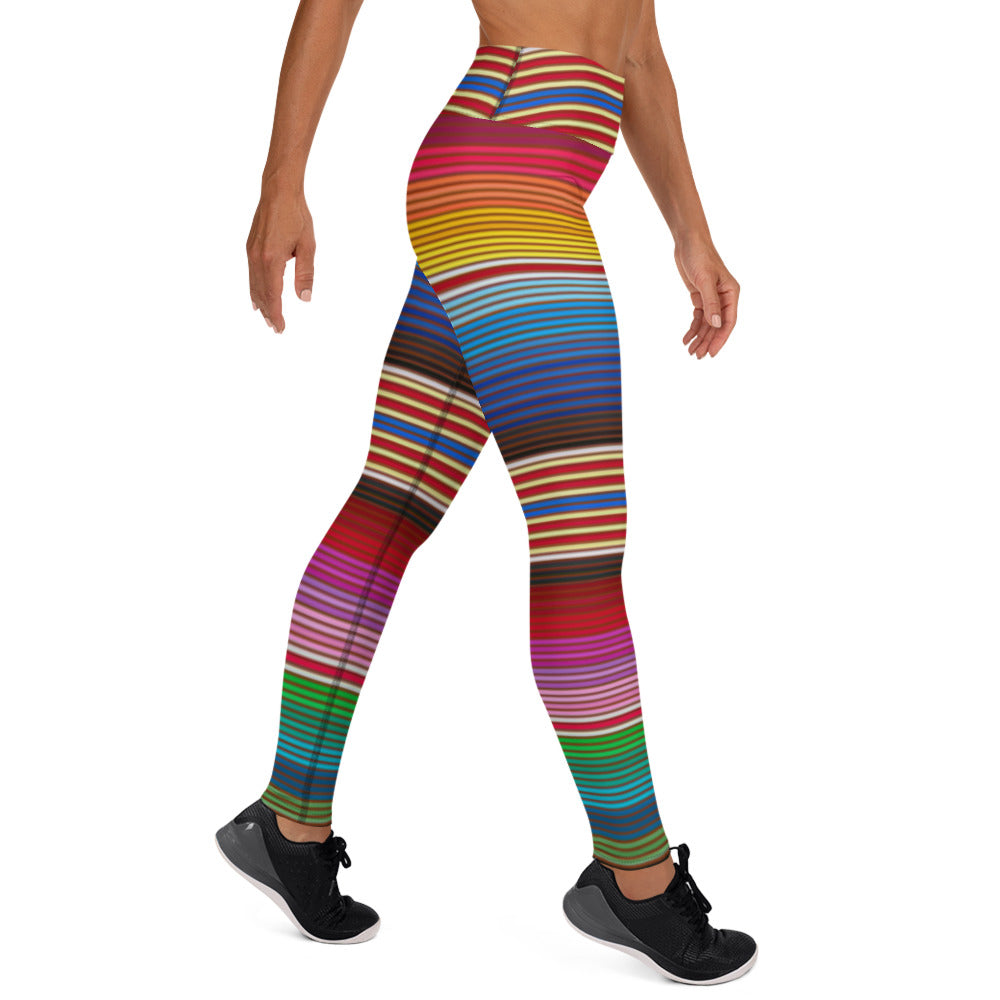 Shades of Rainbow Mexican Serape Yoga Leggings