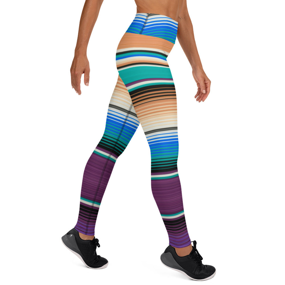 Purple Ends Mexican Serape Yoga Leggings