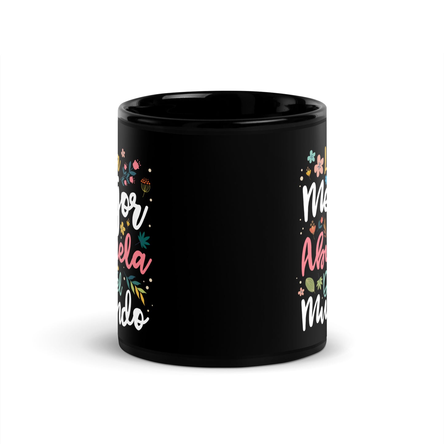 La Mejor Abuela Del Mundo Black Glossy Mug