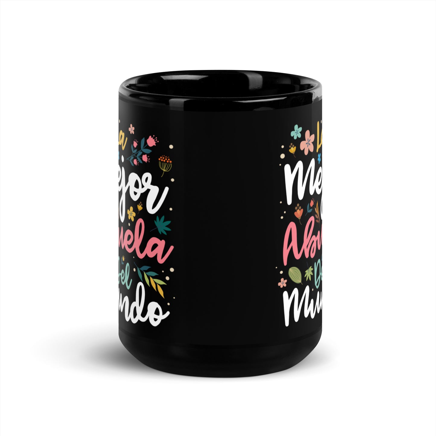 La Mejor Abuela Del Mundo Black Glossy Mug