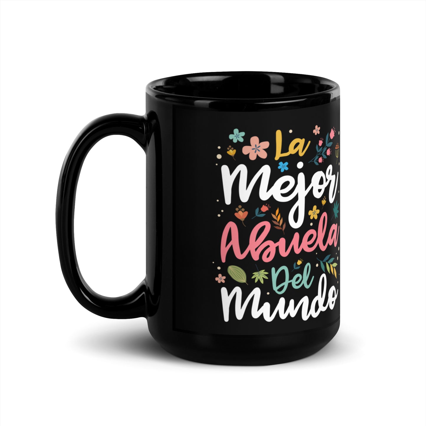 La Mejor Abuela Del Mundo Black Glossy Mug