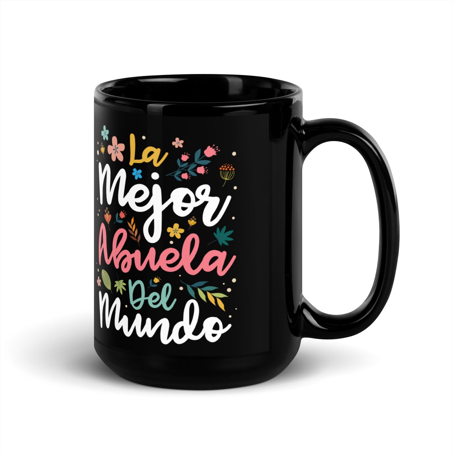 La Mejor Abuela Del Mundo Black Glossy Mug