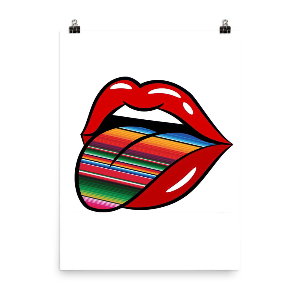 Mexican Serape Tongue & Lips Poster